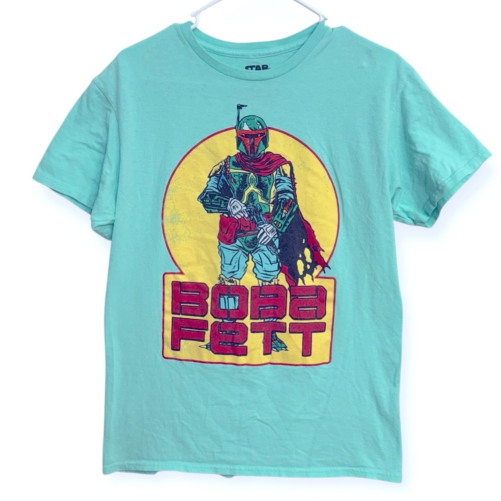 MAD Engine Star Wars Boba Fett Graphic Tee - Light Blue Size M